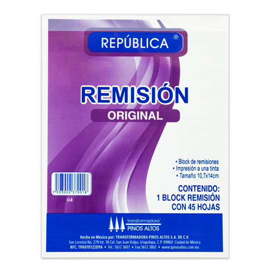 Remisión Original Pinos Altos De 1/8