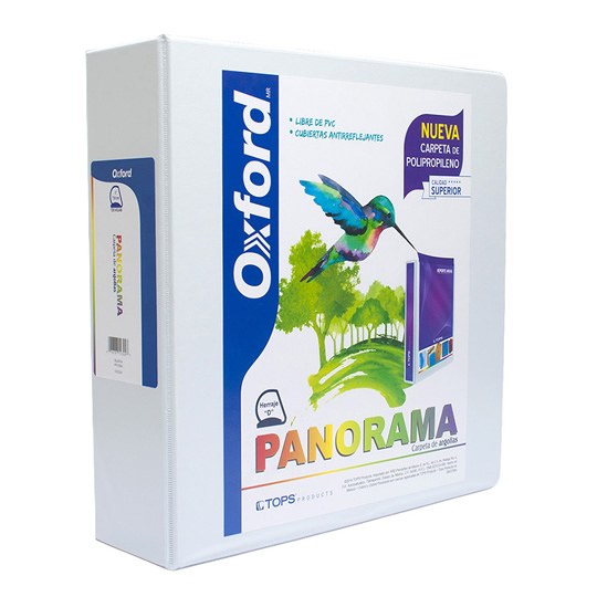 Carpeta Panorámica Oxford Carta Blanca Herraje de 3 Pulgadas "D"