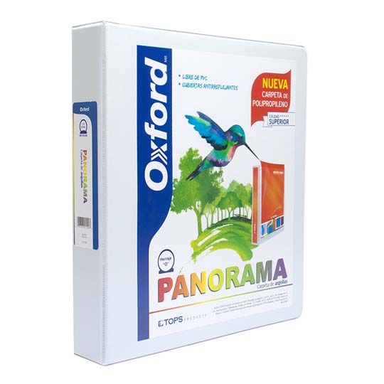 Carpeta panorámica Oxford carta blanca herraje de 0.5 pulgada "O"