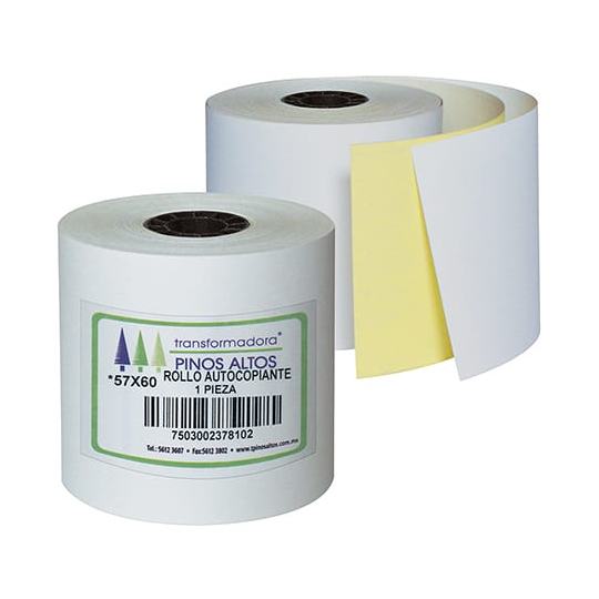 Rollo de papel autocopiante Pinos Altos 57 x 60 mm 50 rollos a granel