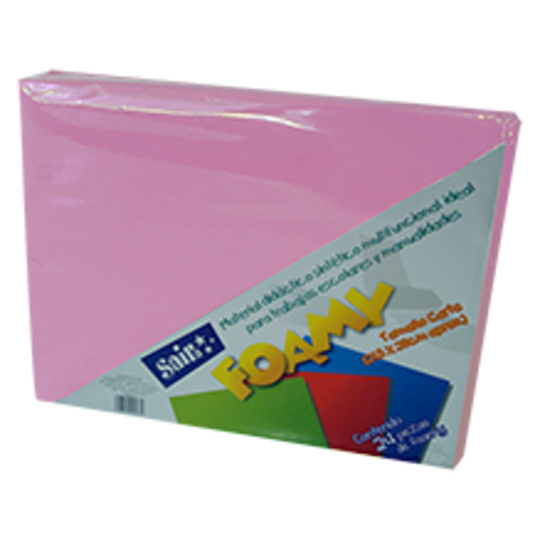 Foamy saira tamaño carta rosa 24 piezas.