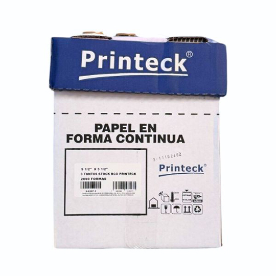 Caja de papel stock Printeck de 9.5" x 5.5" 3 tantos