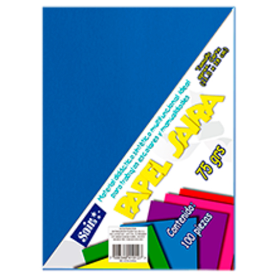 Paquete de hojas de color saira tamaño carta azul marino 75 grs 100 hojas