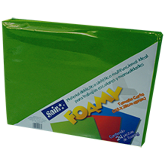 Foamy saira tamaño carta verde bandera 24piezas