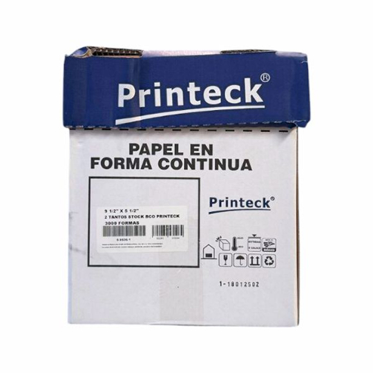 Caja de Papel Stock Printeck de 9.5" X 5.5" 2 Tantos