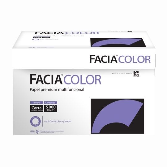 Caja de papel bond Facia Color tamaño carta color azul 75gr.