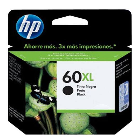 Cartucho de tinta negra HP 60xl.