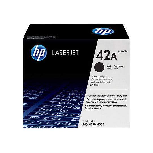 Cartucho de tóner negro HP 42a.