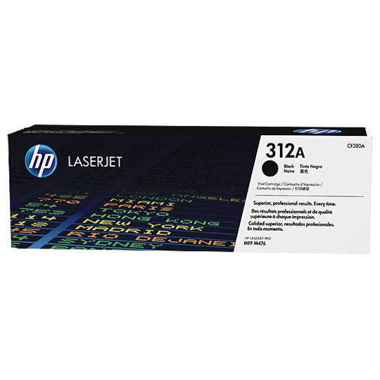 Cartucho de tóner negro HP 312a.