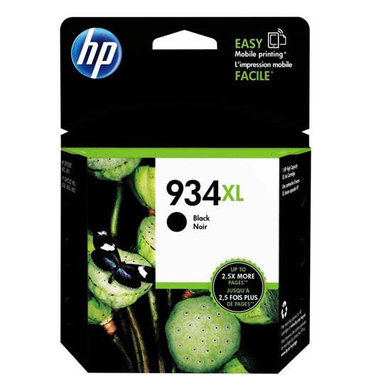 Cartucho de tinta negra HP 934xl.