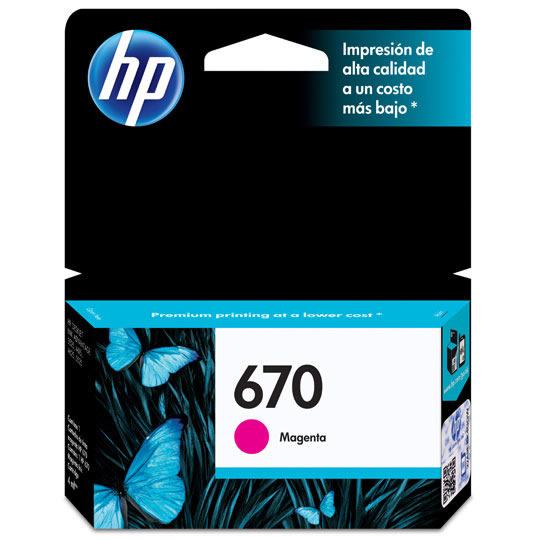 Cartucho de tinta magenta HP 670.