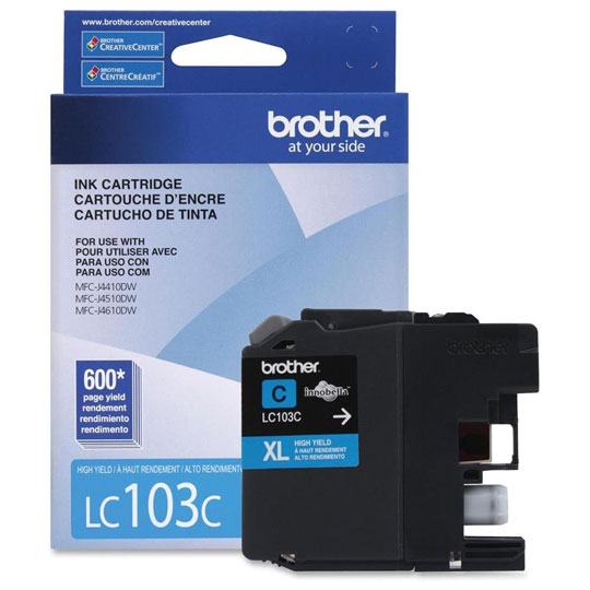 Cartucho brother de tinta cian LC103C.