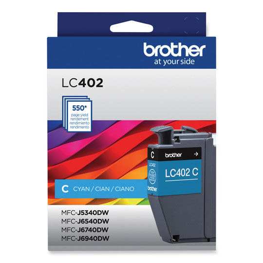 Cartucho brother de tinta cian LC402CS.