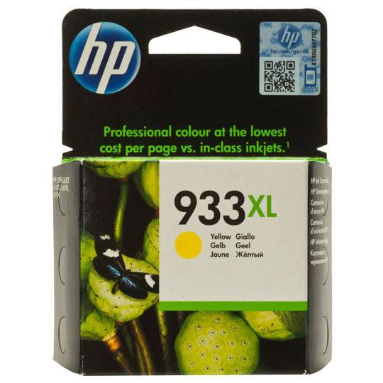 Cartucho de tinta amarilla HP 933xl.