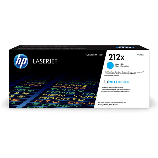 Cartucho de toner cian HP 212x.