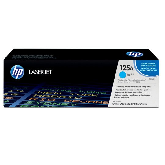 Cartucho de tóner cian HP 125a.