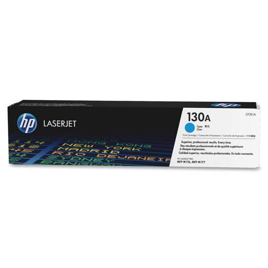 Cartucho de tóner cian HP 130a.