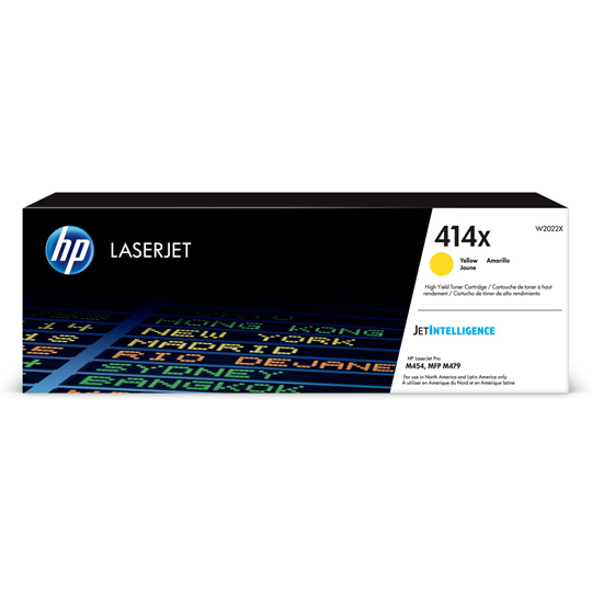 HP 414x yellow laserjet toner cartridge.