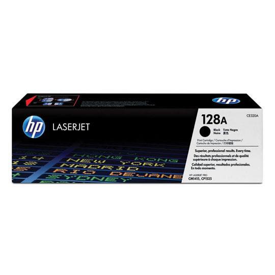 Cartucho de tóner negro HP 128a.