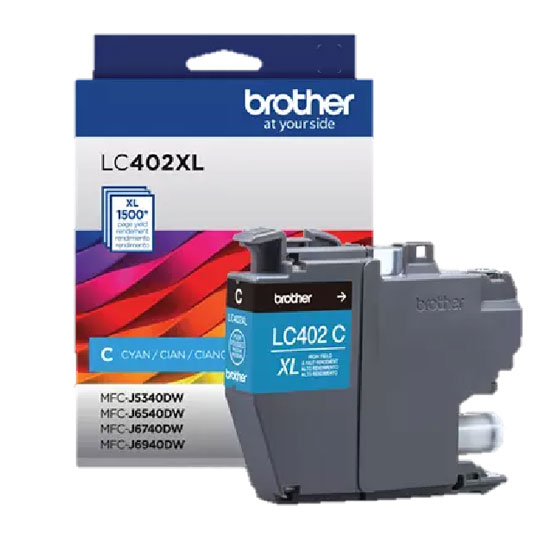 Cartucho brother de tinta cian LC402XLC.