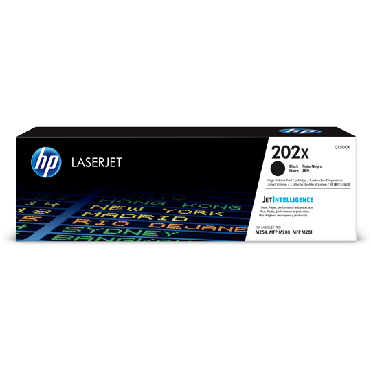 Cartucho de tóner negro HP 202x.