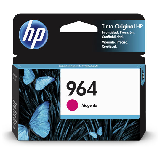 HP 964 magenta original ink cartridge.