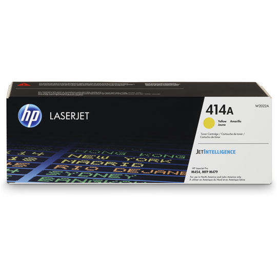 HP 414a yellow laserjet toner cartridge.