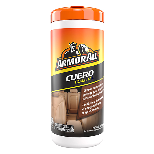 Toallas Armor All para interior de vehiculos, bote con 20 pz