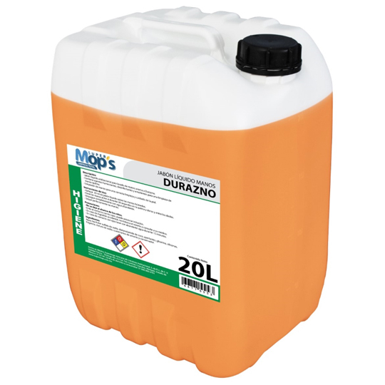Jabon para manos antibacterial Super mops aroma durazno 20 Lt.