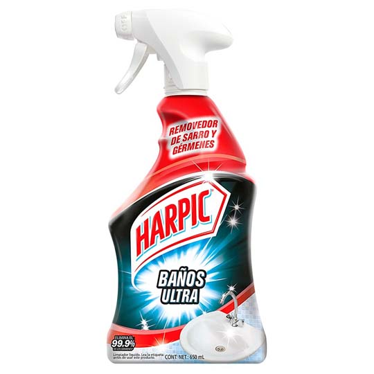 Harpic baños ultra limpiador y desinfectante de baños s/cloro atomizador 650 ML