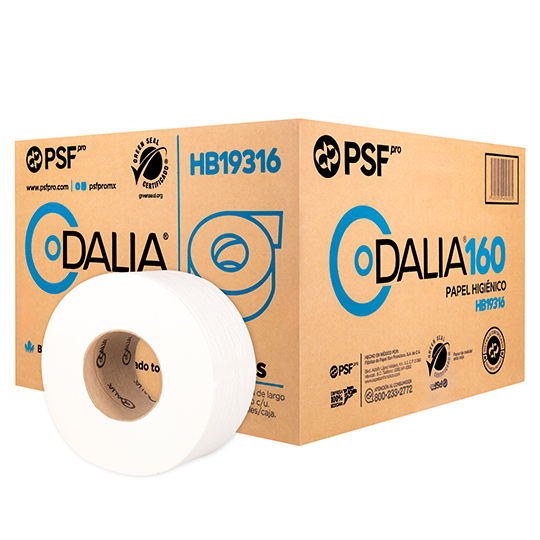 Papel Higiénico blanco Dalia, caja c/12 bobinas jr 160 m c/u