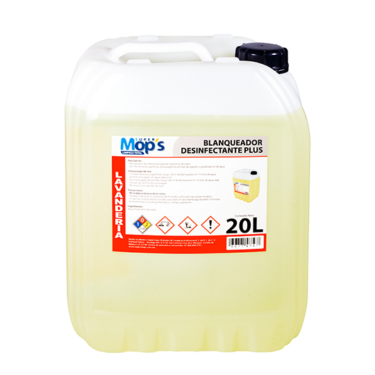 Blanqueador Super mops, cloro 20 Lt..