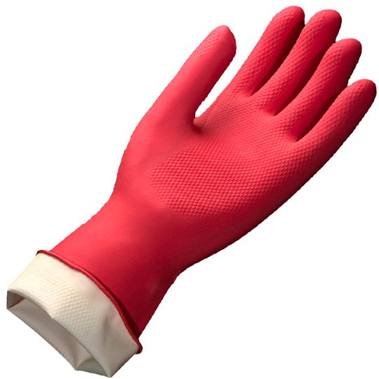 Guantes de latex antiderrapantes N. 7 Vitex color rojo