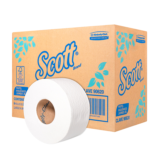 Papel Higiénico blanco Scott, caja c/6 bobinas 250m jumbo jr mod 90620