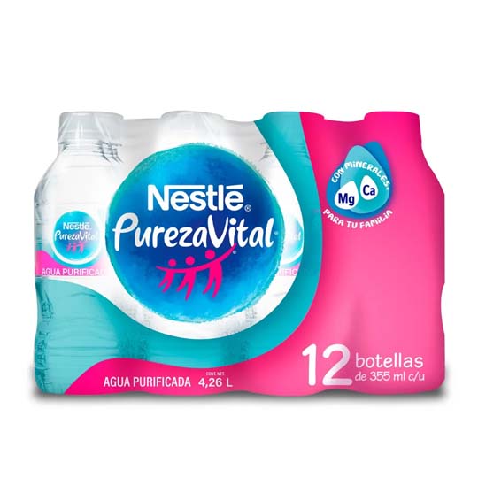 Agua embotellada pureza vital 355 ml c/24 pz