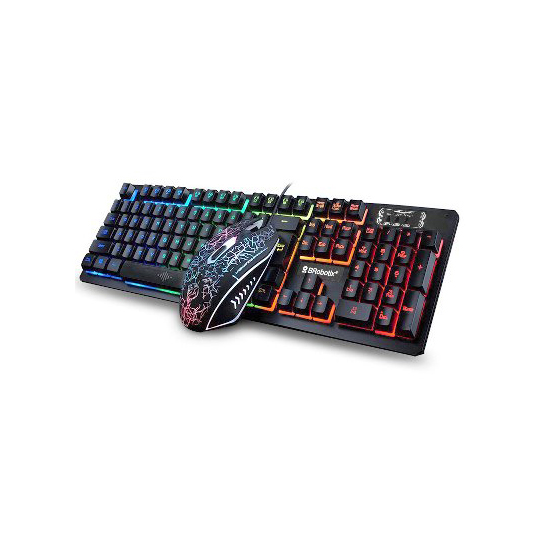 Teclado combo USB Brobotix iluminado negro