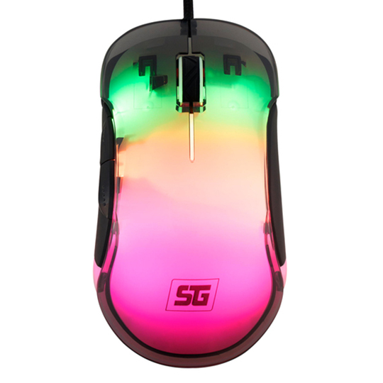 Mouse Vorago start the game MO-505 alambrico RGB neon 7,200 DPI's USB trasparent