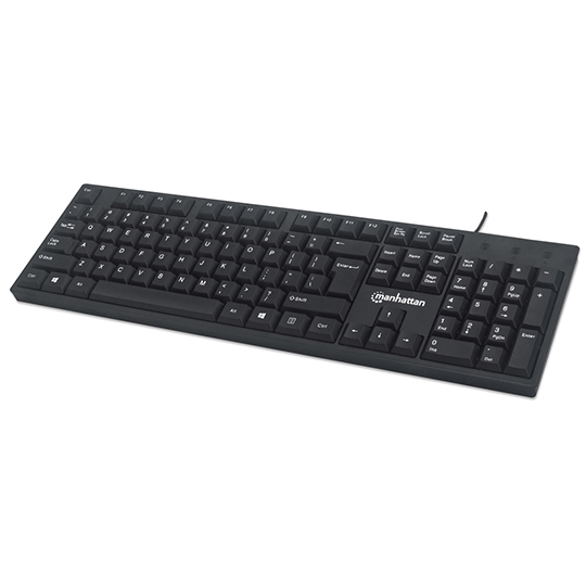 Teclado Manhattan Alámbrico USB Negro (Inglés)