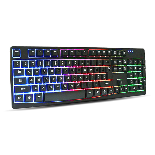 Teclado USB Brobotix iluminado rgb k630.