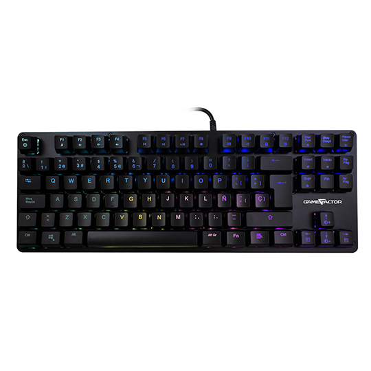 Teclado mecánico tkl Game Factor KBg500-bl, RGB, tenkeyless, USB negro