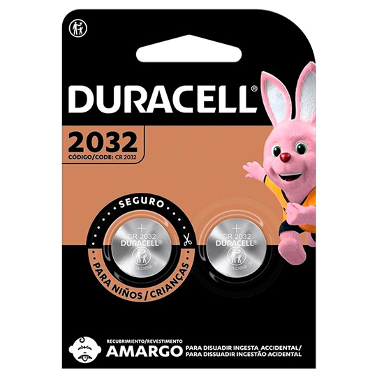 Pila de litio modelo 2032, blíster de 2 piezas.