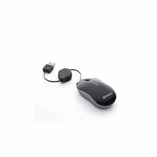 Mouse Verbatim óptico mini travel alámbrico negro