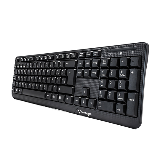 Teclado Vorago KB-102 multimedia USB negro