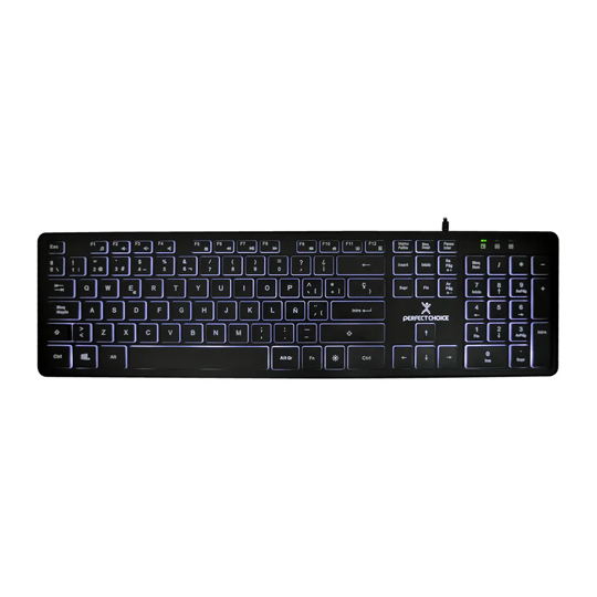 Teclado Alámbrico Slim Perfect Choice con Iluminación Backlight Negro