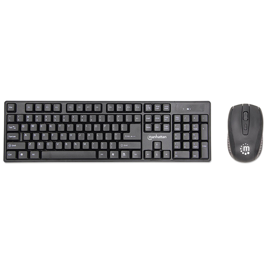 Kit de Teclado y Mouse Inalámbrico Manhattan Negro (Inglés)