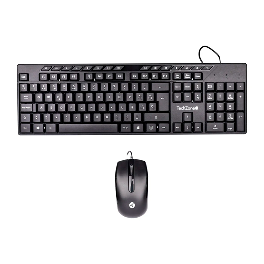 Kit Teclado Y Mouse Estándar Techzone Alámbrico