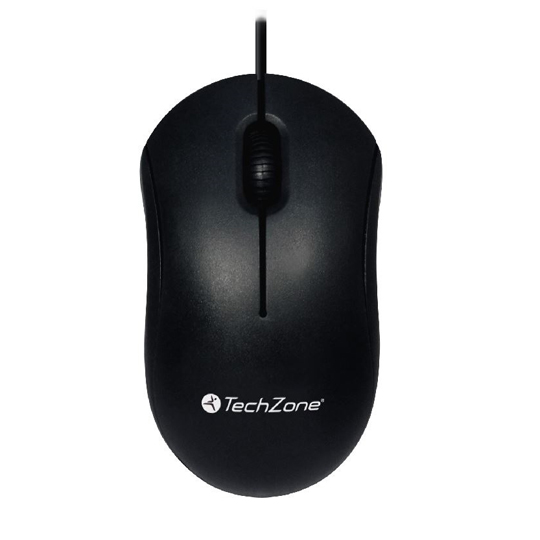 Mouse alámbrico USB negro marca techzone