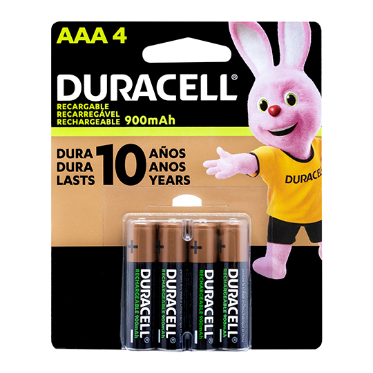Pila recargable Duracell AAA blíster con4 pzas