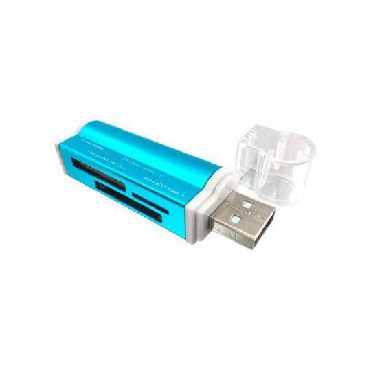 Lector USB Brobotix v2.0 todo en uno metalico azul