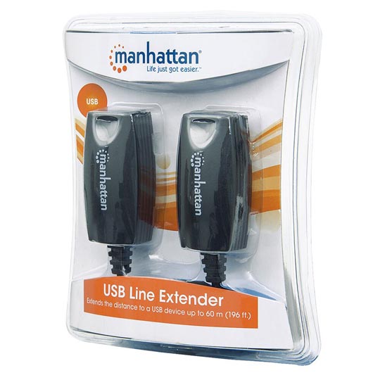 Extensor de datos Manhattan USB por red RJ45 60 mt